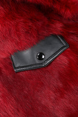 Recess Los Angeles Vintage Evans Oxblood Black Cherry Leather Trim Fur Coat