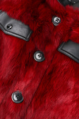 Recess Los Angeles Vintage Evans Oxblood Black Cherry Leather Trim Fur Coat