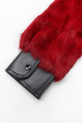 Recess Los Angeles Vintage Evans Oxblood Black Cherry Leather Trim Fur Coat