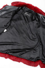 Recess Los Angeles Vintage Evans Oxblood Black Cherry Leather Trim Fur Coat