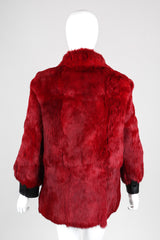 Recess Los Angeles Vintage Evans Oxblood Black Cherry Leather Trim Fur Coat