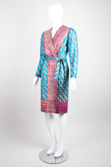 Felicia Viti Paisley Bronze Brocade Wrap Dress Smoking Robe