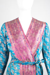 Felicia Viti Paisley Bronze Brocade Wrap Dress Smoking Robe