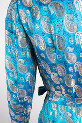 Felicia Viti Paisley Bronze Brocade Wrap Dress Smoking Robe