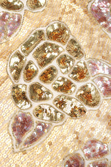 Recess Designer Consignment Vintage Fab Connection Beaded Sequined Blouson Batwing Dress Los Angele resale