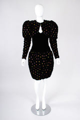 Recess Los Angeles Vintage Fabian Molina Metallic Dot Velvet Bubble Dress &  Mutton Gigot Sleeve Jacket Set