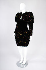 Recess Los Angeles Vintage Fabian Molina Metallic Dot Velvet Bubble Dress &  Mutton Gigot Sleeve Jacket Set
