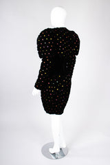 Recess Los Angeles Vintage Fabian Molina Metallic Dot Velvet Bubble Dress &  Mutton Gigot Sleeve Jacket Set