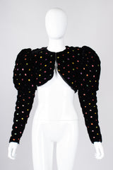 Recess Los Angeles Vintage Fabian Molina Metallic Dot Velvet Bubble Dress &  Mutton Gigot Sleeve Jacket Set