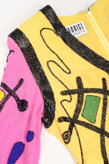 Recess Los Angeles Designer Consignment Fabrice Silhouette Colorblock Beaded School Doodle Math Shift Dress