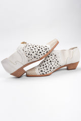 Recess Los Angeles Vintage Faire Lady Studded Leather Cut Out Booties Shooties