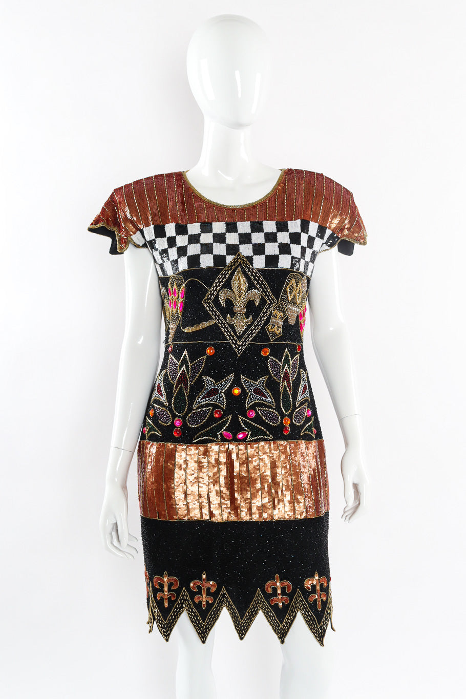 Multi Embellished Cocktail Dress by Fashion Creation Front View @recessla