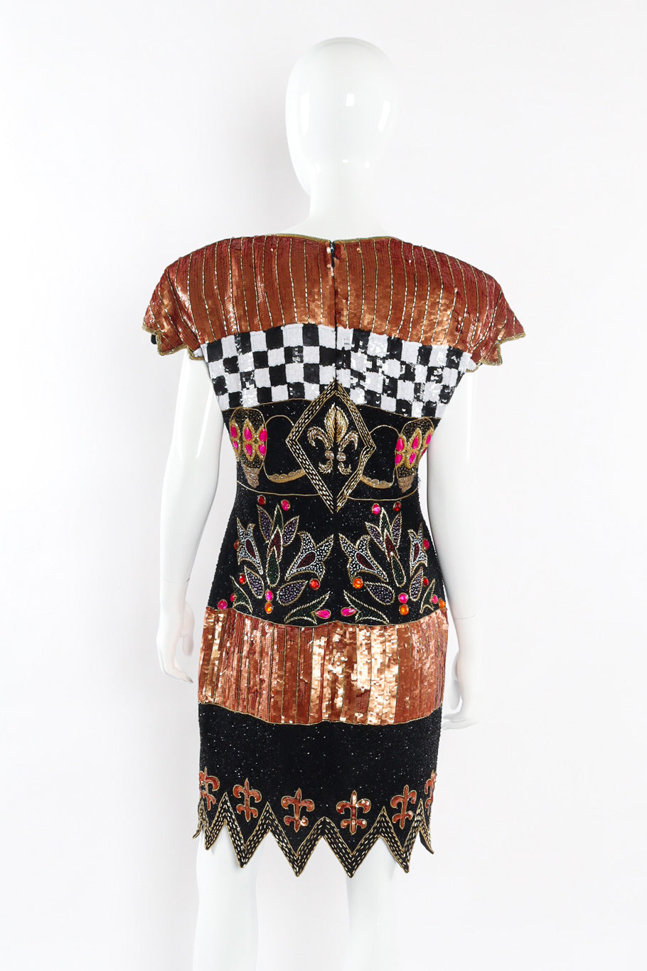 Multi Embellished Cocktail Dress by Fashion Creation Back View @recessla