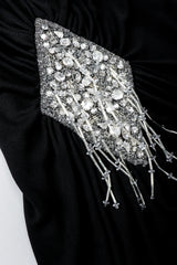 Vintage Felix Arbeo Draped Diamond Bead Waist Gown Detail