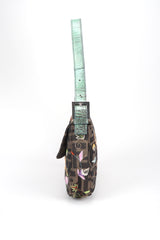 Recess Designer Consignment Vintage Fendi Zucca Zucchino Floral Embroidered Canvas Monogram Baguette Shoulder Bag Los Angeles Resale