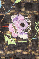 Recess Designer Consignment Vintage Fendi Zucca Zucchino Floral Embroidered Canvas Monogram Baguette Shoulder Bag Los Angeles Resale
