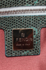 Recess Designer Consignment Vintage Fendi Zucca Zucchino Floral Embroidered Canvas Monogram Baguette Shoulder Bag Los Angeles Resale