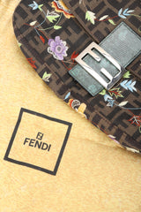 Recess Designer Consignment Vintage Fendi Zucca Zucchino Floral Embroidered Canvas Monogram Baguette Shoulder Bag Los Angeles Resale