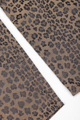 Recess Vintage Fendi Brown Leopard Jean, leg hem on white background