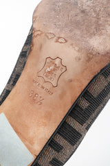 Recess Los Angeles Vintage Fendi Double F Karl Lagerfeld Zucca Monogram Block Heel Mules