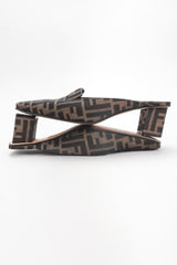 Recess Los Angeles Vintage Fendi Double F Karl Lagerfeld Zucca Monogram Block Heel Mules