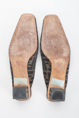 Recess Los Angeles Vintage Fendi Double F Karl Lagerfeld Zucca Monogram Block Heel Mules