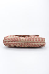 Recess Los Angeles Vintage Fendi Zucca Double F Monogram Magnetic Closure Tan Pink Leather Strap