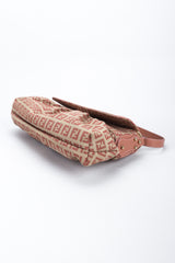 Recess Los Angeles Vintage Fendi Zucca Double F Monogram Magnetic Closure Tan Pink Leather Strap