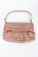 Recess Los Angeles Vintage Fendi Zucca Double F Monogram Magnetic Closure Tan Pink Leather Strap