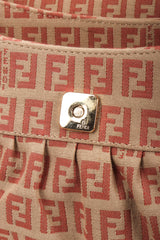 Recess Los Angeles Vintage Fendi Zucca Double F Monogram Magnetic Closure Tan Pink Leather Strap