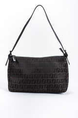 Recess Los Angeles Vintage Fendi Zucca Double F Monogram Mini Bag Brown Leather Shoulder Strap Zipper Rectangle