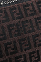 Recess Los Angeles Vintage Fendi Zucca Double F Monogram Mini Bag Brown Leather Shoulder Strap Zipper Rectangle