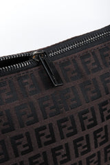 Recess Los Angeles Vintage Fendi Zucca Double F Monogram Mini Bag Brown Leather Shoulder Strap Zipper Rectangle