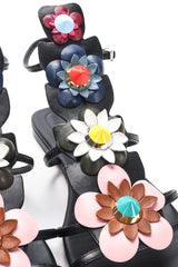 Recess Designer Consignment Vintage Fendi 2016 Flowerland Gladiator Leather Sandals Los Angeles Resale