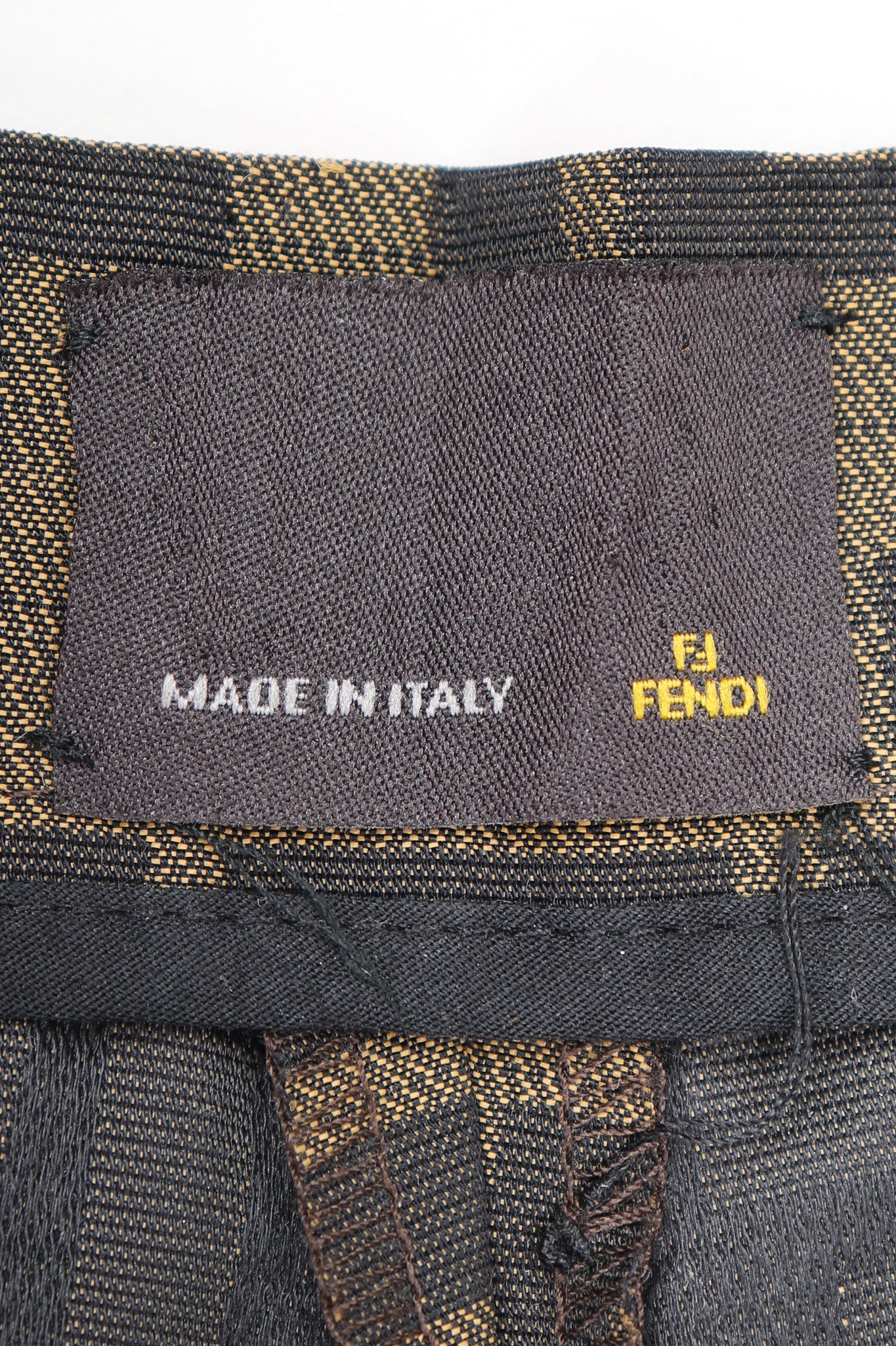 Recess Vintage Fendi Label on Brown Monogram Zucca Pant