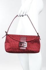 Recess Designer Consignment Vintage Fendi Zucca Zucchino Canvas Monogram Baguette Shoulder Bag Los Angeles Resale