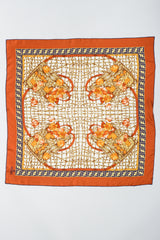 Vintage Fendi Zucca Basket Backpack Print Silk Scarf Flat