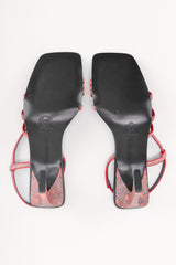 Recess Los Angeles Designer Consignment Resale Recycled Vintage Fendi Square Toe Strappy Snake Sandals