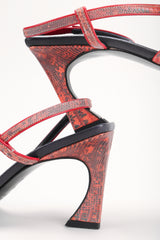 Recess Los Angeles Designer Consignment Resale Recycled Vintage Fendi Square Toe Strappy Snake Sandals