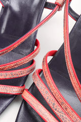 Recess Los Angeles Designer Consignment Resale Recycled Vintage Fendi Square Toe Strappy Snake Sandals