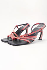 Recess Los Angeles Designer Consignment Resale Recycled Vintage Fendi Square Toe Strappy Snake Sandals