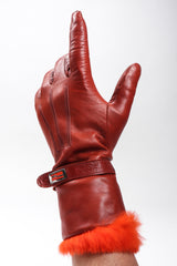 Recess Los Angeles Vintage Fendi Kid Leather Fur Trim Gloves