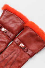 Recess Los Angeles Vintage Fendi Kid Leather Fur Trim Gloves