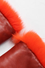 Recess Los Angeles Vintage Fendi Kid Leather Fur Trim Gloves