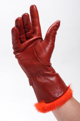 Recess Los Angeles Vintage Fendi Kid Leather Fur Trim Gloves