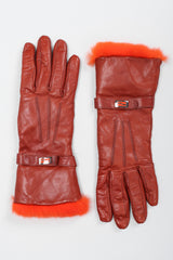 Recess Los Angeles Vintage Fendi Kid Leather Fur Trim Gloves