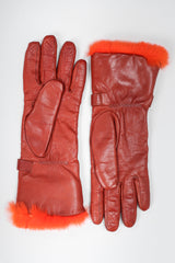 Recess Los Angeles Vintage Fendi Kid Leather Fur Trim Gloves