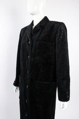 Vintage Fendi Faux Astrakhan Curly Lamb Coat on Mannequin angle at Recess Los Angeles