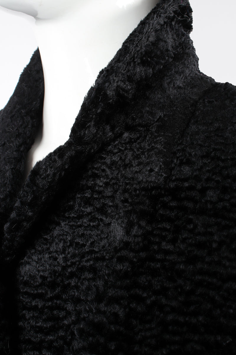 Vintage Fendi Faux Astrakhan  Curly Lamb Coat on Mannequin collar wear at Recess Los Angeles