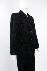 Vintage Fendi Faux Astrakhan Curly Lamb Coat on Mannequin angle at Recess Los Angeles